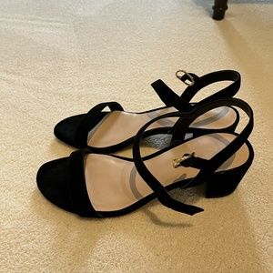 Stuart Weitzman Tibby 50 Black Suede Sandals - 8-1/2 B